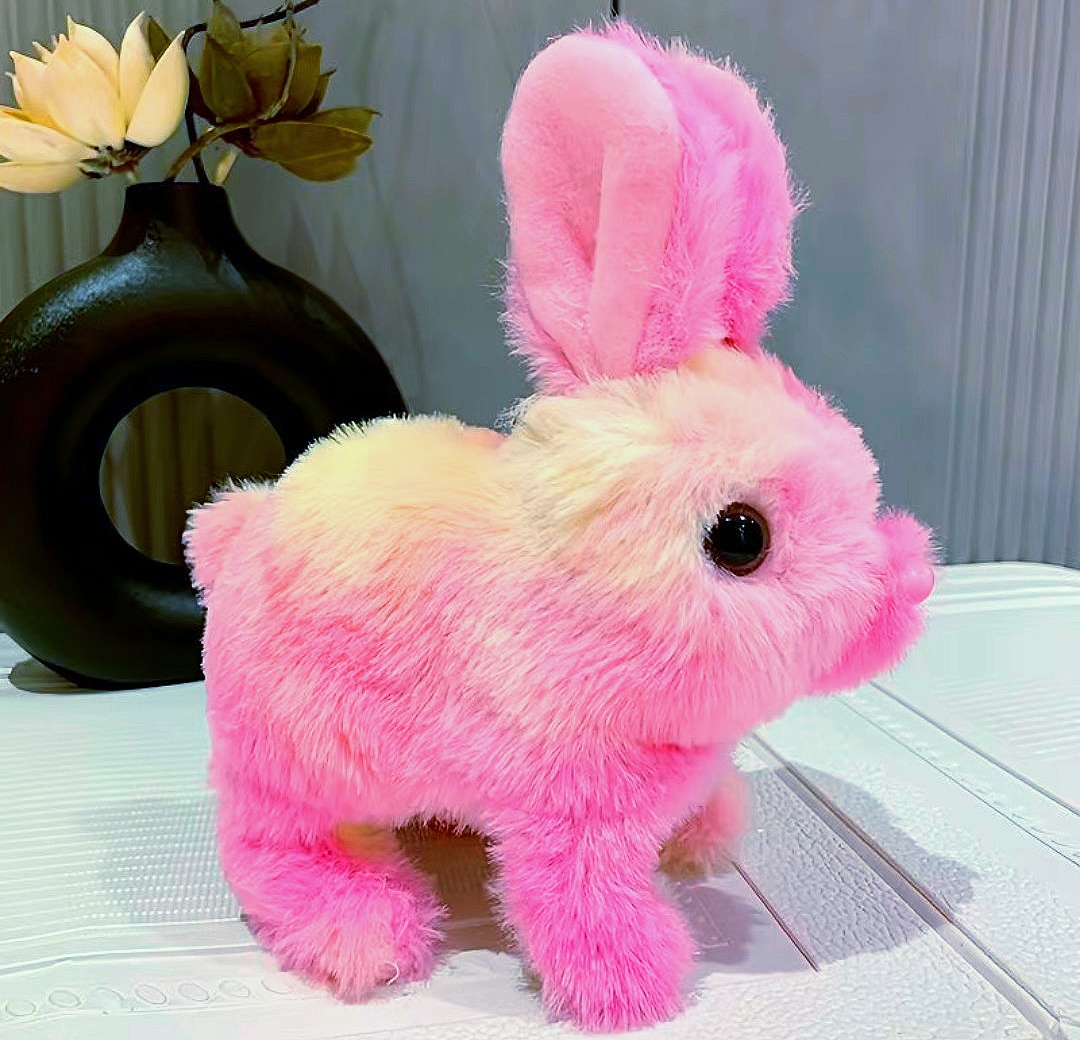 X1Electric plush rabbit children’s toy simulation rabbit can walk and bark rainbow rabbit baby pet mixed 2